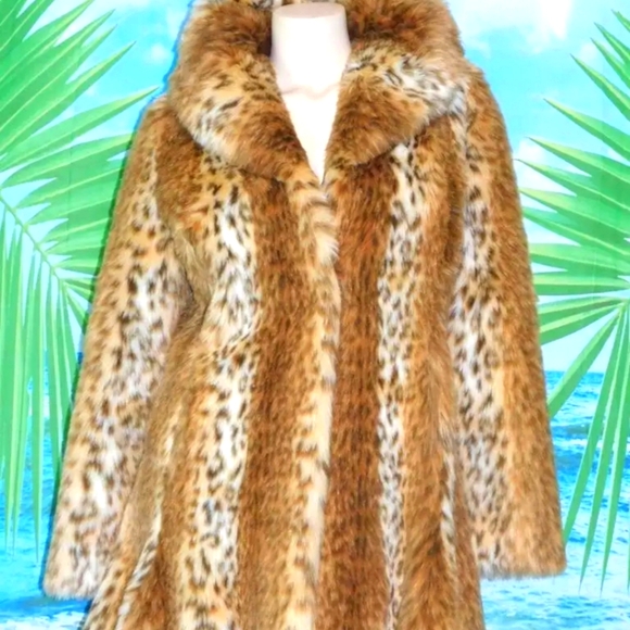 Rare Inc Concepts Faux Leopard Fur Coat Small/Medium - Picture 3 of 6